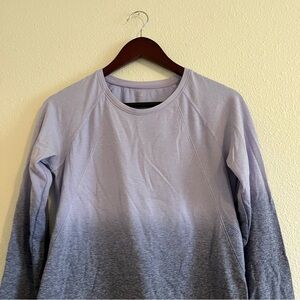 ALL IN MOTION Women's Long Sleeve Purple Ombre Seamless Shirt Size M